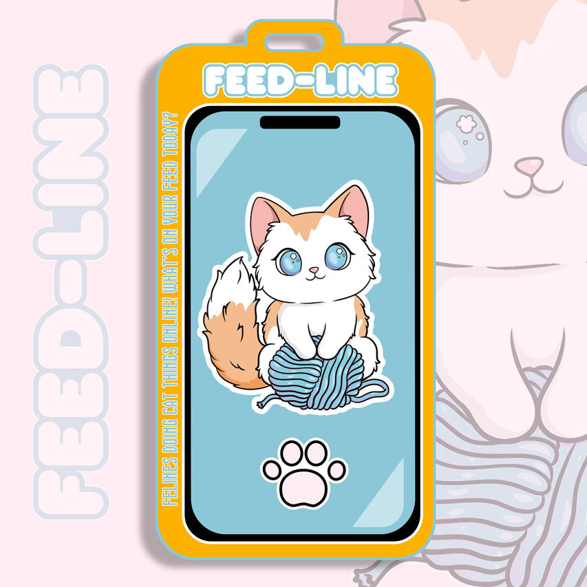 Feedline - Felines doing cat things online. Yarn Cute Ragdoll Kitty Sticker
