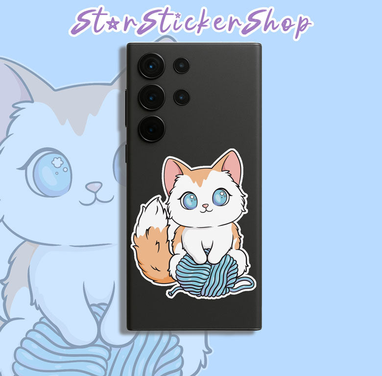 Feedline - Felines doing cat things online. Yarn Cute Ragdoll Kitty Sticker