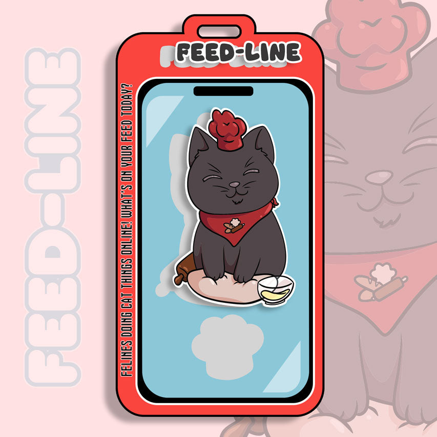 Feedline - Felines doing cat things online. Black Baguettel Cheft Kitty