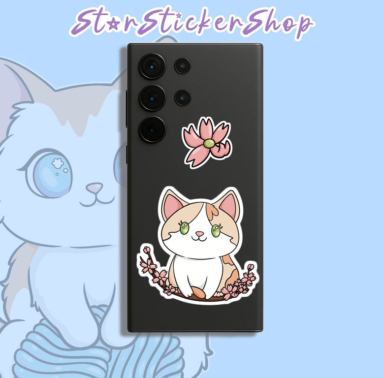 Feedline - Felines doing cat things online. Flower Tree Bed Calico Kitty.