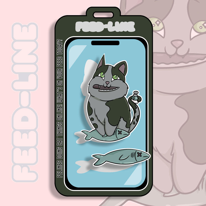 Feedline - Felines doing cat things online. Fish Black and Gray Poissonnier Kitty