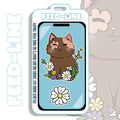 Feedline - Felines doing cat things online. Brown Kitty Flower Garden Post Sticker