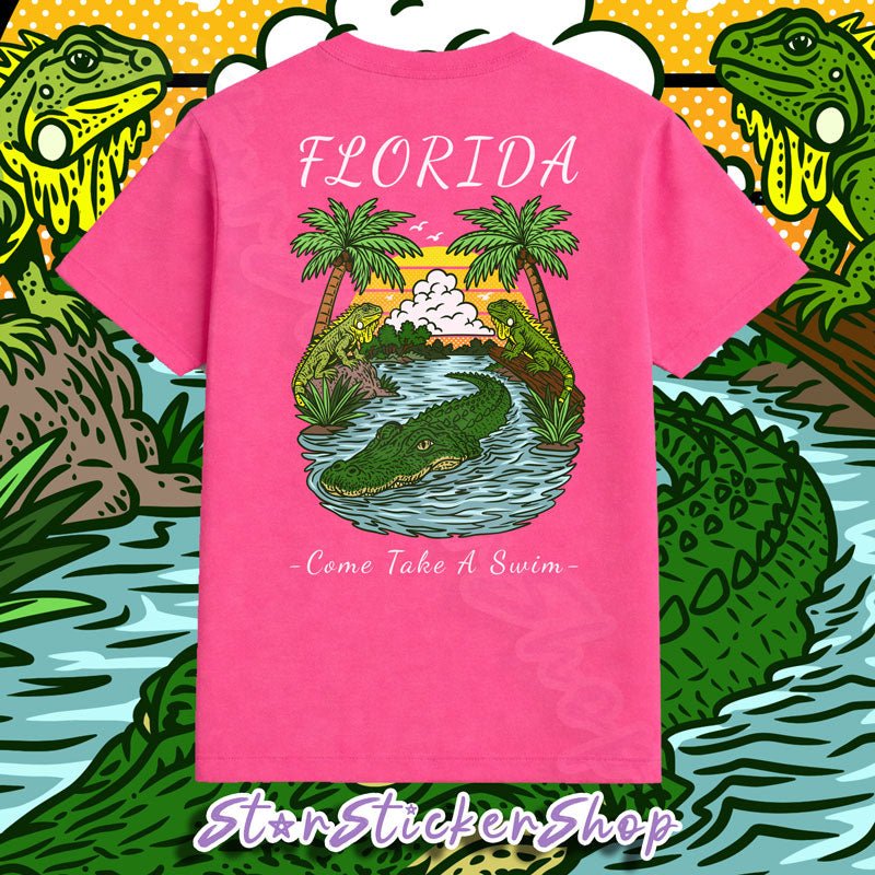 Florida Come Take A Swim Alligator T-Shirt | StarStickerShop Original