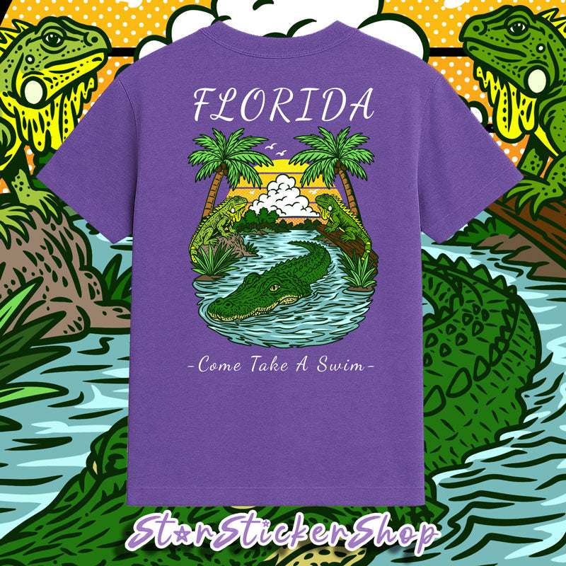 Florida Come Take A Swim Alligator T-Shirt | StarStickerShop Original