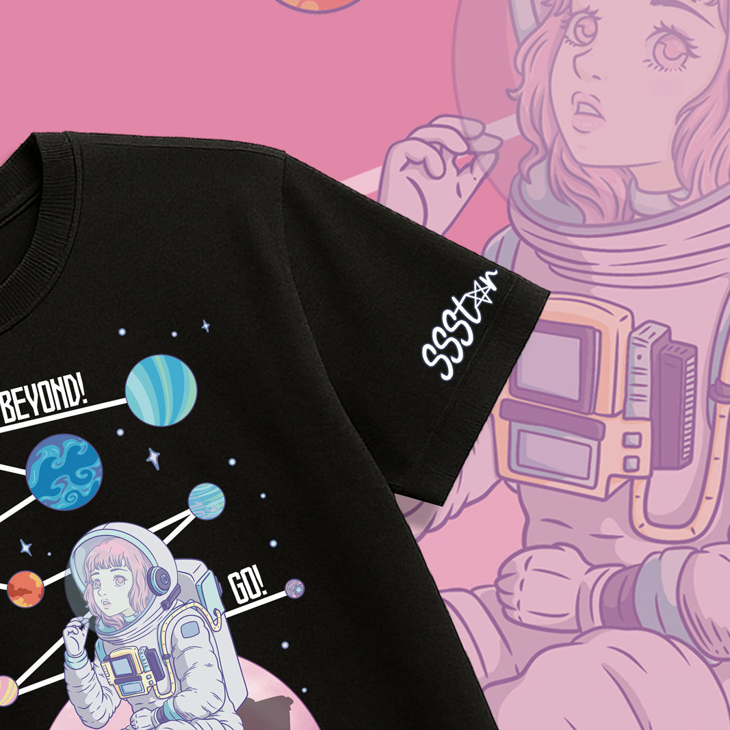 GO BEYOND !!!! Graphic tee Outer Space Theme