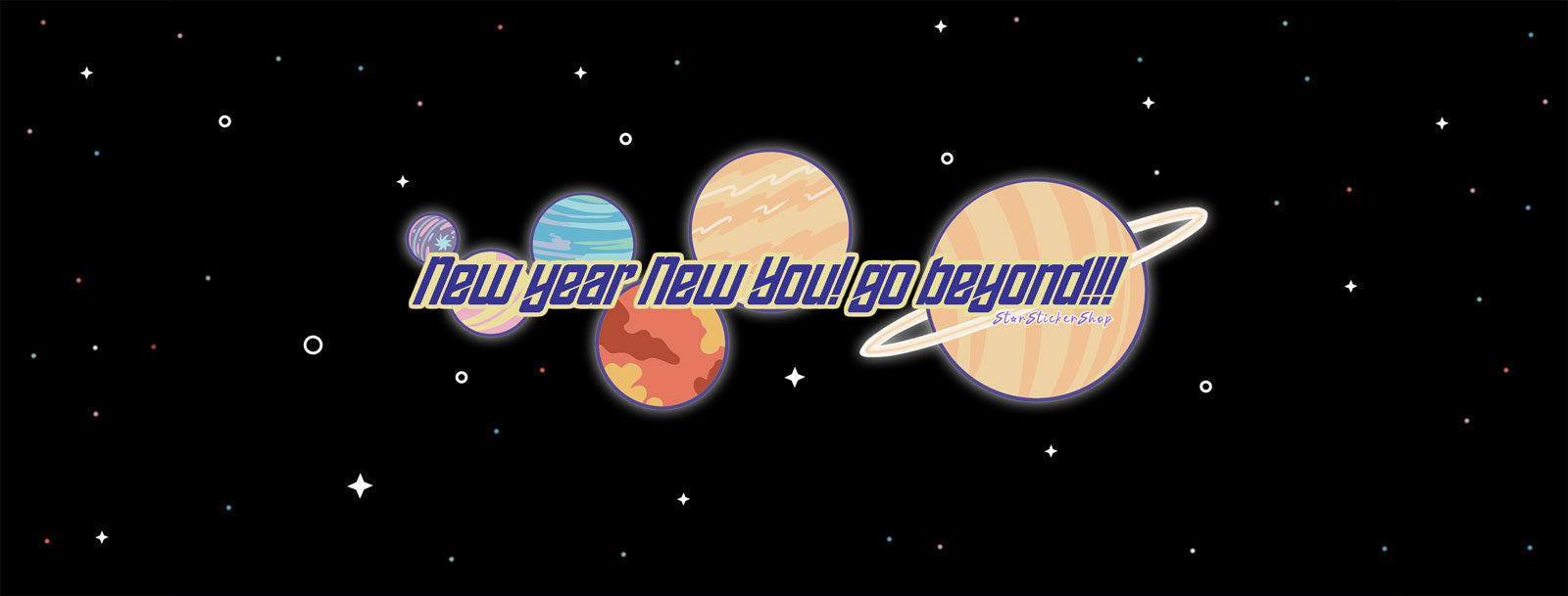 Banner of space with planets theme for space shirts