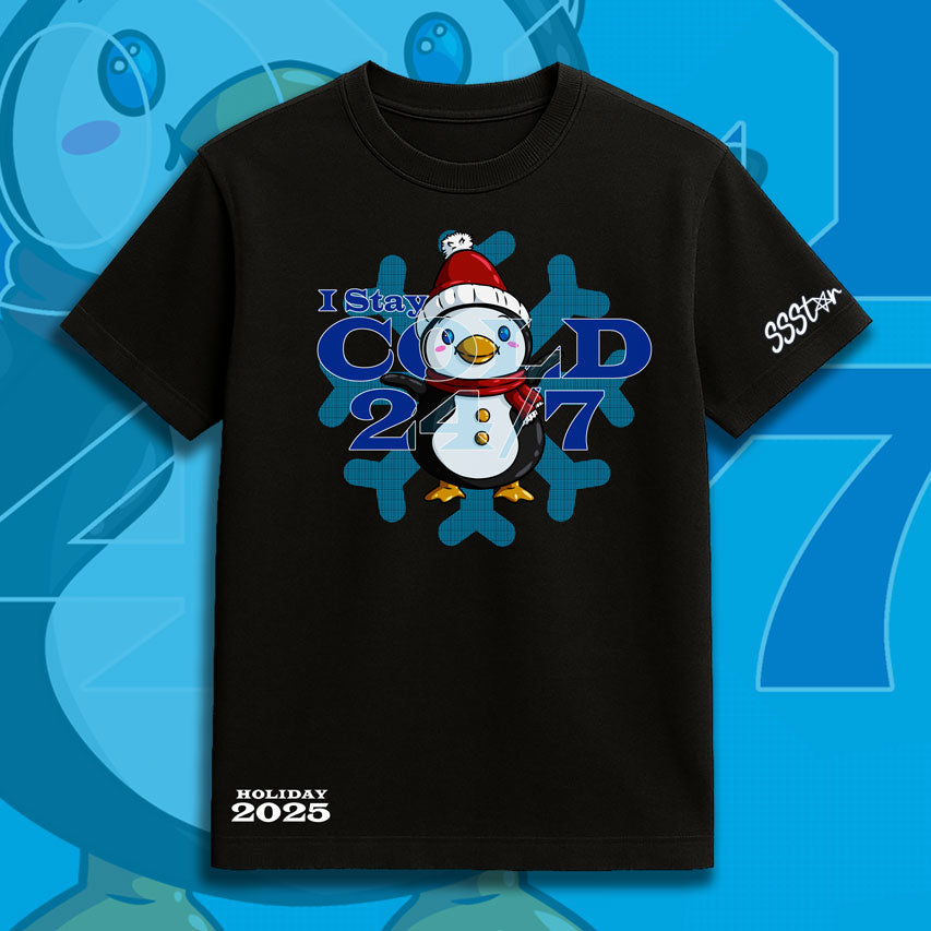 Limited Holiday 2025 Tee – “I Stay Cold 24/7” Penguin Tee