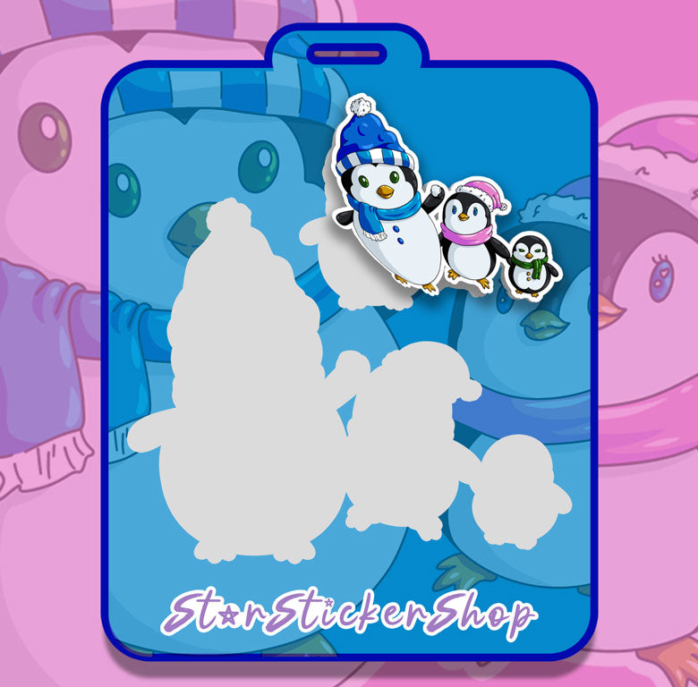 Penguin Family Winter Sticker Set – Cozy Holiday Penguin Stickers