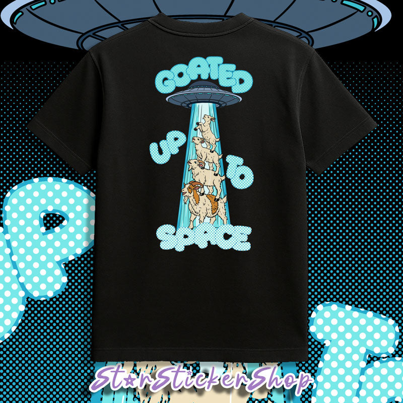Goated Up To Space UFO Goat T-Shirt | StarStickerShop Original