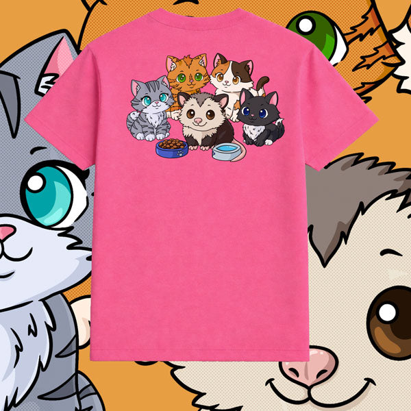 Cats & Possum Snack Squad Tee – Funny Front + Back Print Shirt