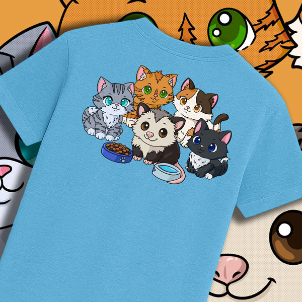 Funny cats and possum shirt back large print snack squad StarSticker.shop original