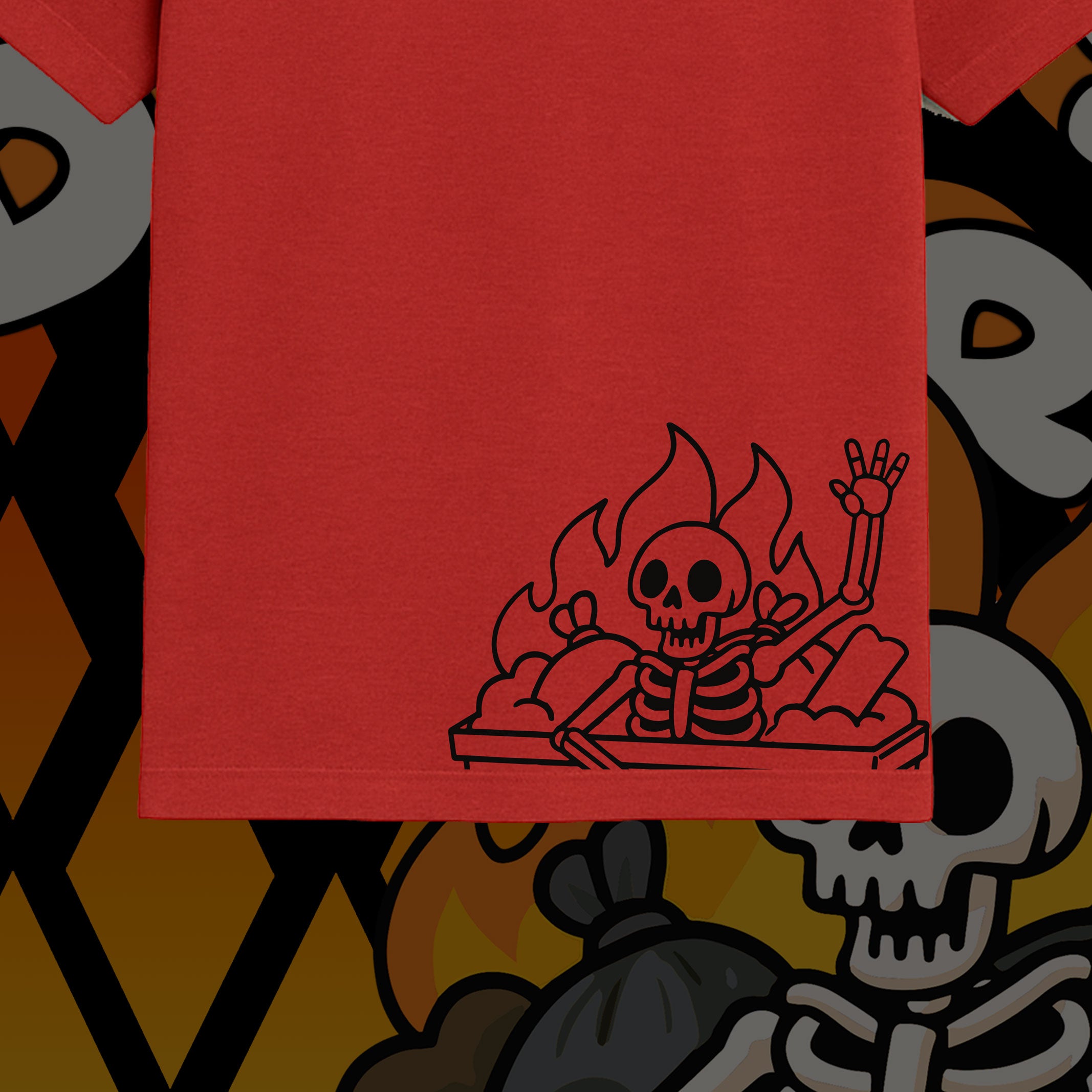 Dumpster Fire Skeleton Fun Tee