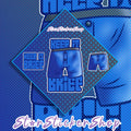 StarStickerShop original Keep It Brief diamond shape sticker sheet featuring blue briefs with bold funny lettering and matching smaller stickers.