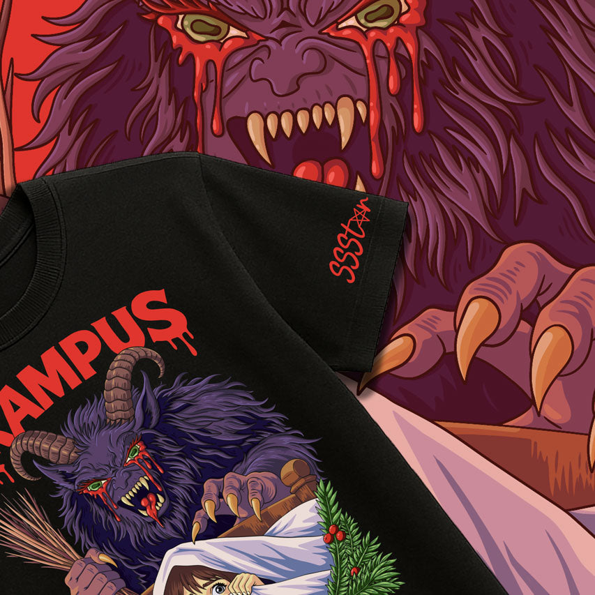 Krampus Is Watching – Dark Christmas Horror Tee