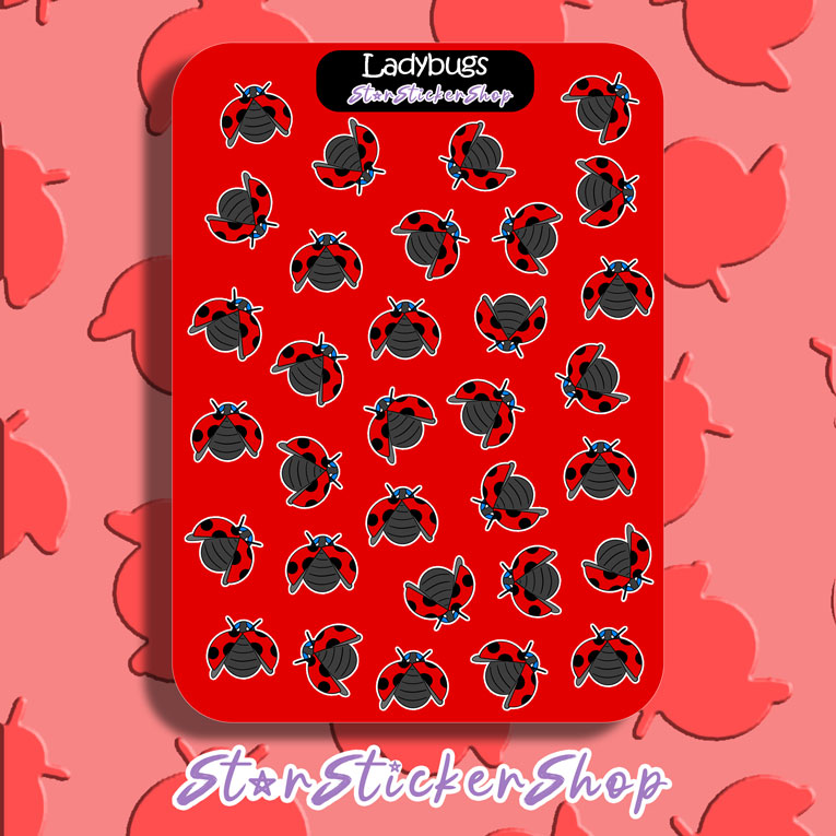 Lady Bugs Flying Sticker Sheet