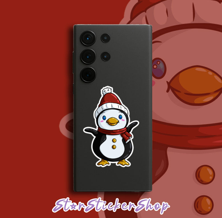 Holiday Penguin Sticker Sheet – Cozy Winter Penguin Set