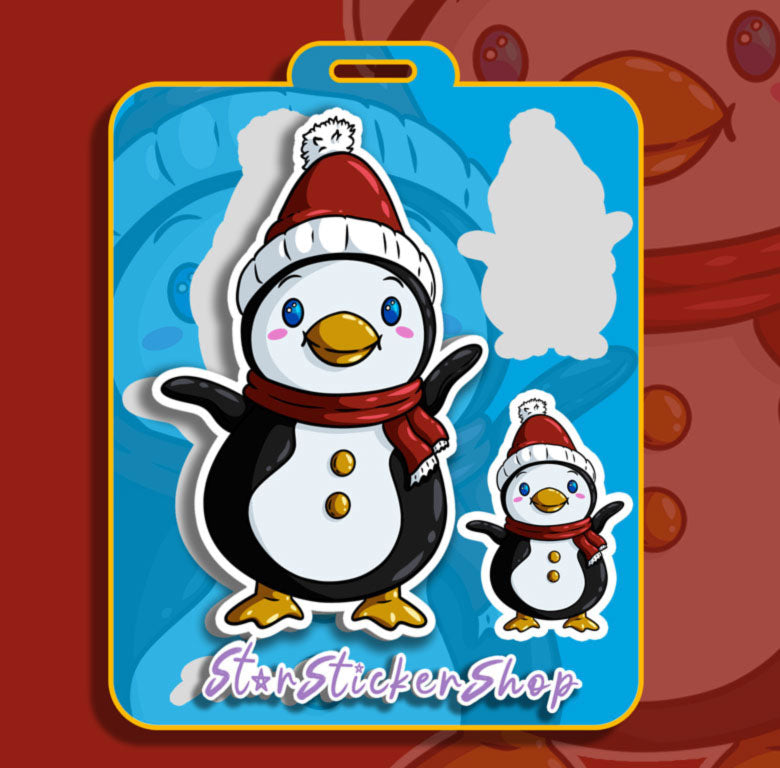 Holiday Penguin Sticker Sheet – Cozy Winter Penguin Set