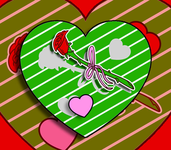 Rose sticker with pink bow StarSticker.shop original hand-drawn Valentine design