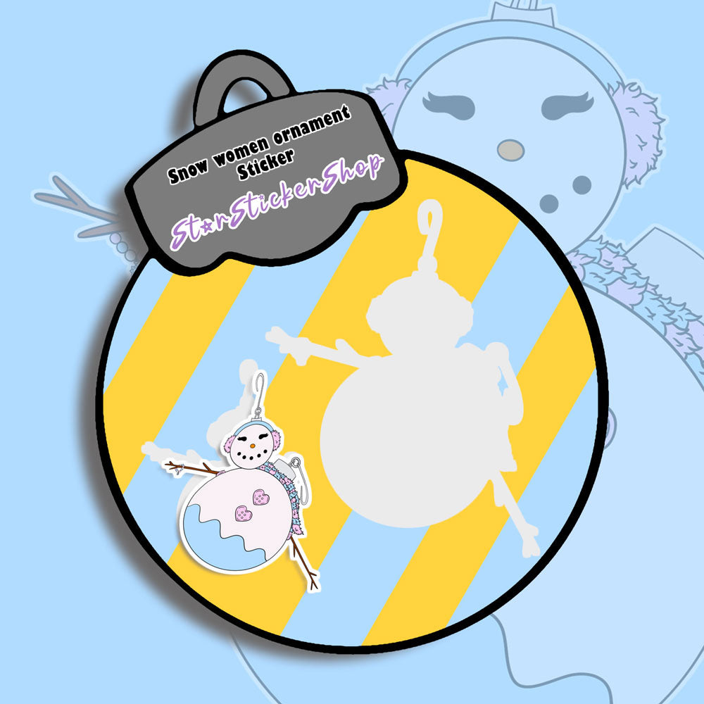 Frosty Ornament Snowwoman Sticker