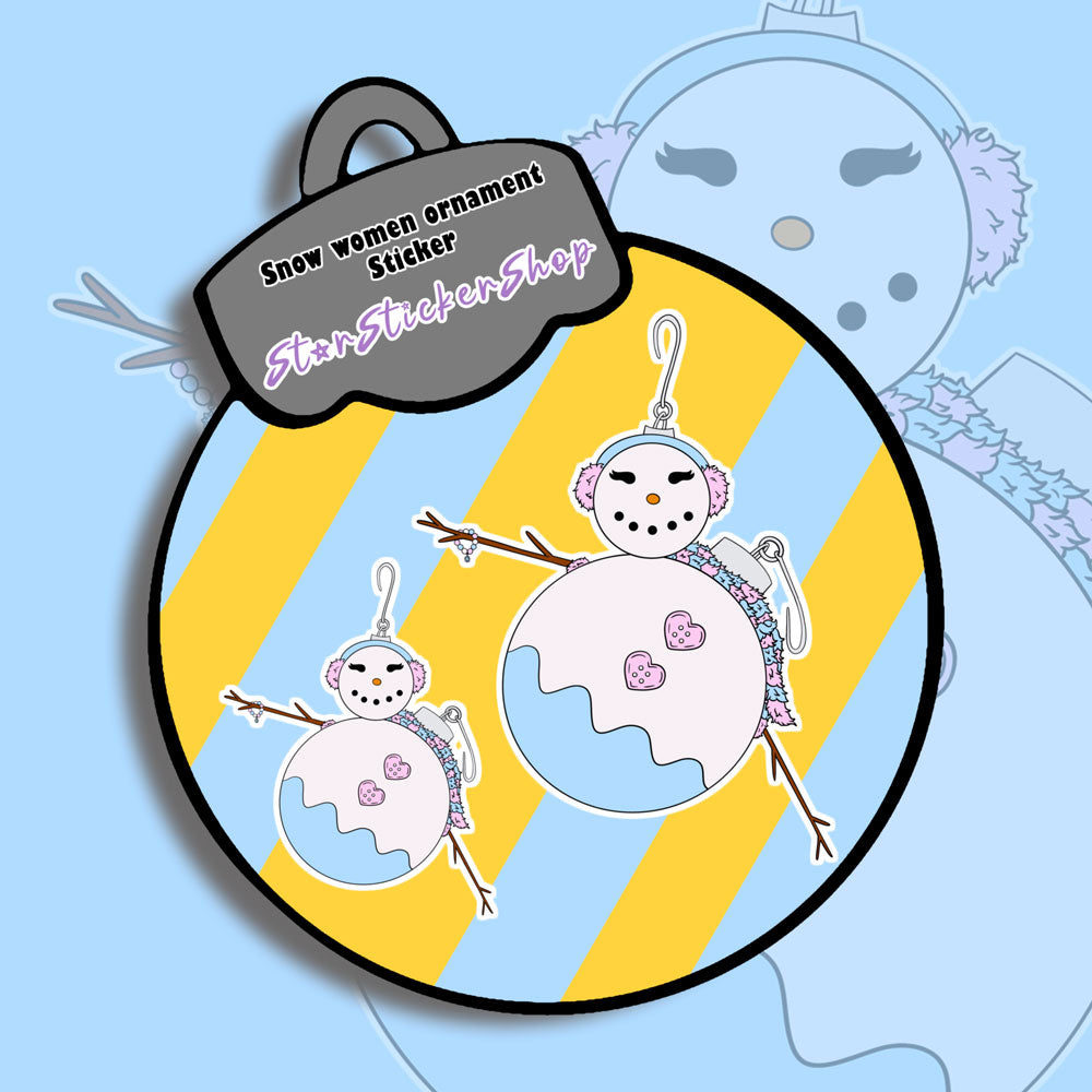 Frosty Ornament Snowwoman Sticker
