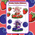 Fruity Cuties sticker sheet 3.7x5.2 strawberry and blueberry girls StarSticker.shop original