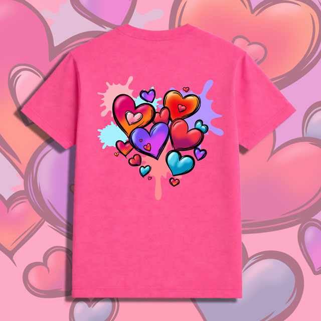 Color Splash Hearts Valentine’s Day Shirt – Cute Heart Graphic Tee