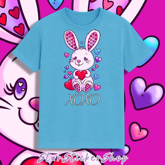 XOXO Bunny Valentine’s Day Shirt – Cute Rabbit Hearts Tee