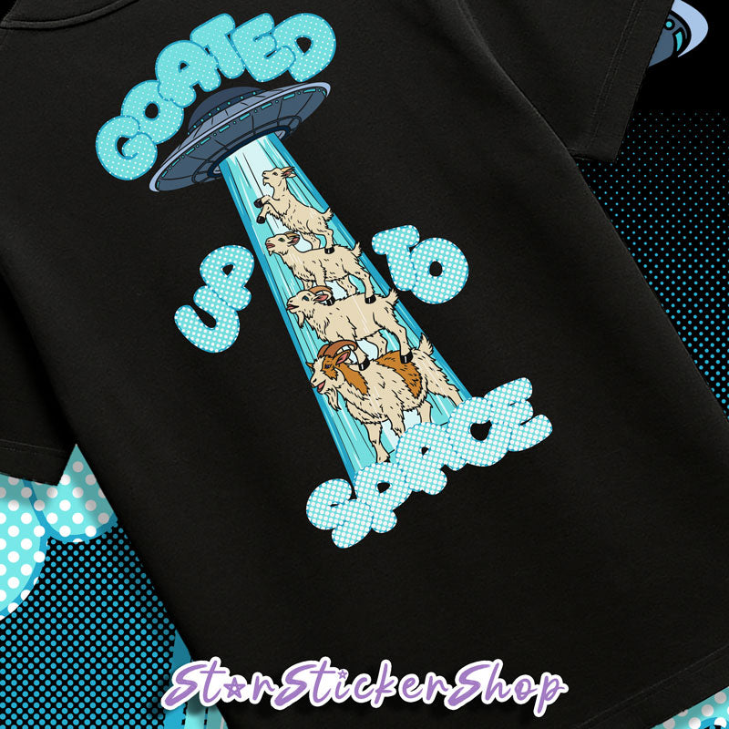 Goated Up To Space UFO Goat T-Shirt | StarStickerShop Original